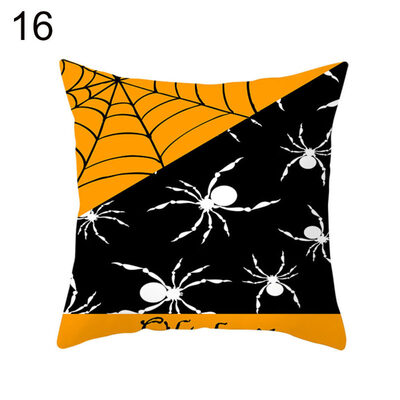 

Halloween Pumpkin Spider Bat Pillow Case Cushion Cover Home Office Party Props