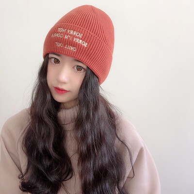 

Cap children warm in autumn&winter wool hat Korean version 100 cap Japanese ear protection ins knitting hat mens tide