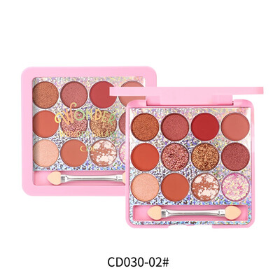 

12 Colors Glitter Eyeshadow Palette Long-lasting Smudge-proof Waterproof Shimmer Matte Eye Shadow