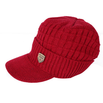 

Winter Knitted Hat Men Women Thick Fluffy Thermal Windproof Flexible Beanie Peaked Outdoor Camping Cap