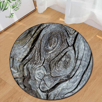 

Toponeto Wood Grain Kids Play Round Carpet Home Area Rug Living Room Floor Yoga Mat
