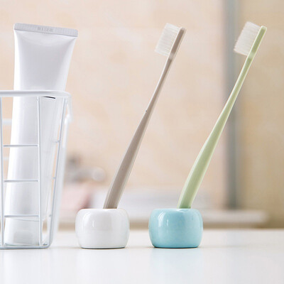 

1pcs Single Hole Round Absorbent Diatomite Toothbrush Holder Stand For Bathroom Vanity Countertops Toothbrush Storage Rack