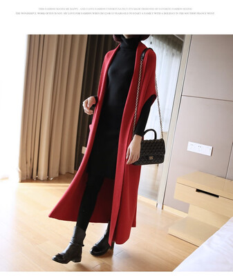 

Autumn&winter knitted cardigan ladies 2018 new large size womens clothing style brand long sleeveless sweater coat