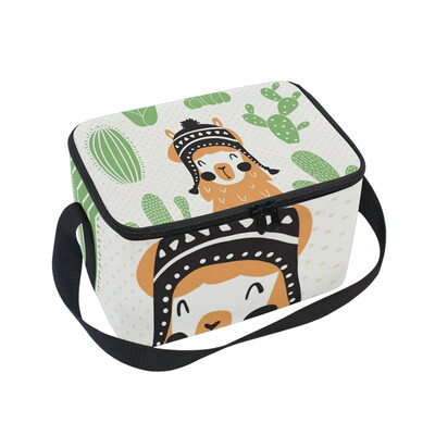 

ALAZA Lunch Box Insulated Lunch Bag Large Cooler Llama In Sombrero Tote Bag