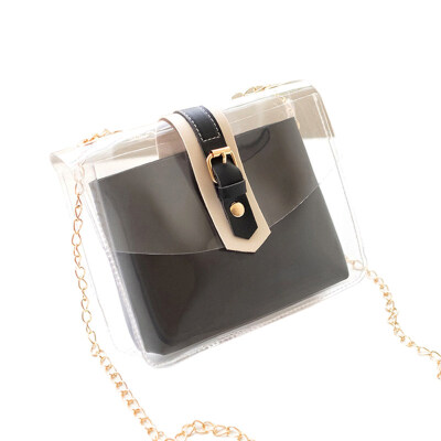 

Women Fashion Causal Mini PVC Transparent Chain Crossbody Shoulder Bag Pouch