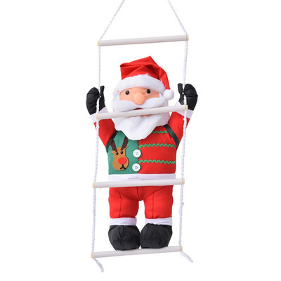 

60CM Christmas Santa Claus Climb Rope Pendants Doll Climb Ladder Hanging Decoration Party Hanging Wall Decoration