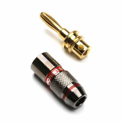 

12pcs Banana Plug Speaker Adapter 24K Gold Plated Connectors Zinc Alloy 50-90VA