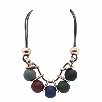 

Design Black Leather Chain Statement Choker Necklace Pendant Party Jewelry Gift Collier Vintage Maxi Charm Choker Necklace