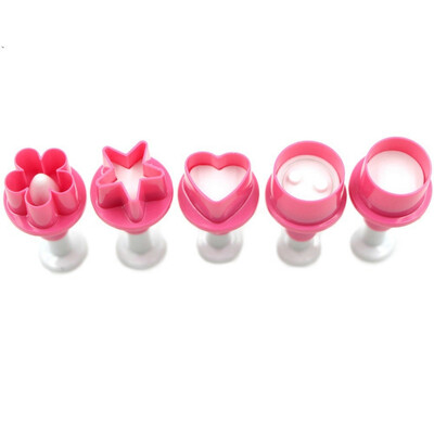 

5pcs Fondant Cake Decoration Stamping Biscuit Mold Cake Decoration Mould Diy Hand Baking Tool