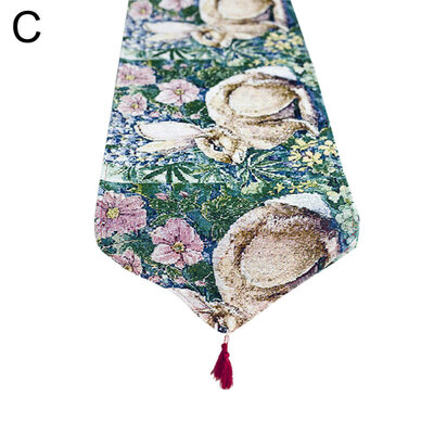 

Nordic Lovely Easter Rabbit Eggs Printed Tablecloth Table Runner Kitchen Decor