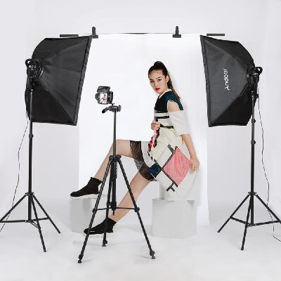 

Andoer Studio Photography Softbox LED Light Kit Including 2028 Inches Softboxes 45W Bi-color Temperature 2700K5500K Dimmable LED