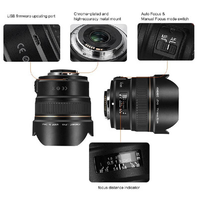 

YONGNUO YN14mm F28N Ultra-wide Angle Prime Lens Auto Manual Focus 114° Diagonal Angle for Nikon D5600 D5500 D5300 D3500 D7000 D7