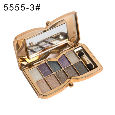 

Colour Geometry 10 Colors Shimmers Glitter Eyeshadow Makeup Palette with Brush