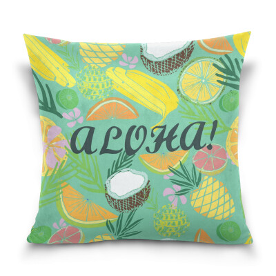 

ALAZA 16 X 16 inch Pillow Case Decorative Cushion Cover Tropical Fruits Pattern Pillowcase