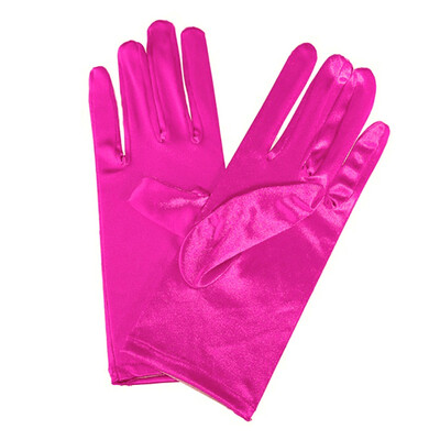 

Ladies Short Wrist Gloves Smooth Satin For Party Dress Prom Evening Wedding