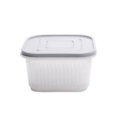 

Square Dual-layer Airtight Fruit Food Storage Box Draining Strainer Container