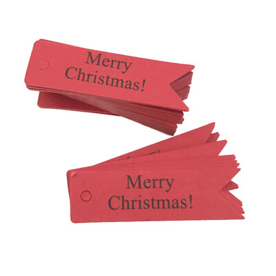

〖Follure〗100pcs Merry Christmas Craft Paper Hang Tags Christmas Party Favor Label Price Xmas Gift Card Christmas Label