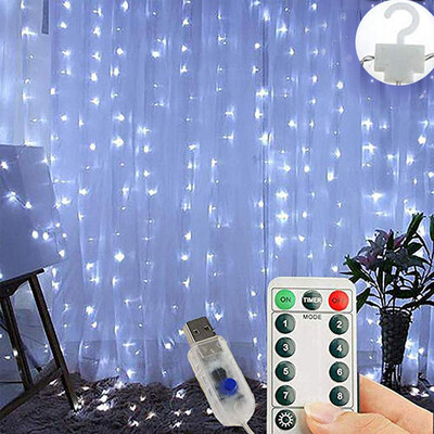 

Gobestart 3 x 3 Metre 300 LED Curtain Lights 8 Modes Plug in Window Curtain String Lights