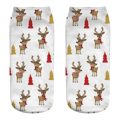 

Gobestart Casual Work Business Socks 3D Christmas Santa Elk Printing Medium Sports Socks