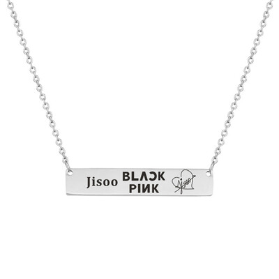 

KPOP BLACKPINK Stainless Steel Letters Lettering Pendant Necklace Boys Girls Summer Necklace JENNIE JISOO LISA ROSÉ Gifts for Fans