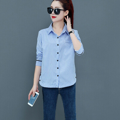 

Blouses Women Plaid Long Sleeve Turndown Collar 2019 Autumn New Fashion Casual Lapel Plus Size Female Tops OL Office Blouse