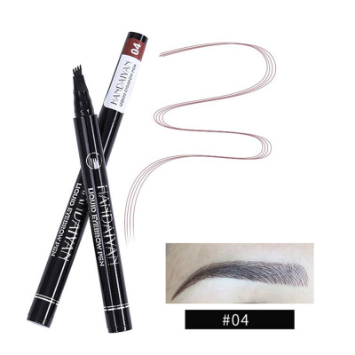 

HANDAIYAN Super Natural Four-Tooth Eyebrow Tattoo Pen Long-lasting Waterproof Sweatproof Fine Micro Carving Liquid Eyebrow Pencil