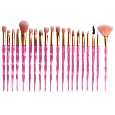 

20Pcs Diamond Makeup Brushes Set Cosmetic Powder Foundation Eye Shadow Lip Eyebrow Colorful Professional Makeup Brush Kit