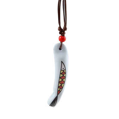 

Fashion Style Unisex Whistle Ceramic Pendant Necklace Adjustable Handmade Long Chain Student Whistle