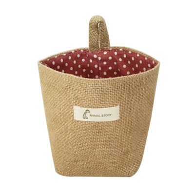 

Useful Home Household Storage Basket Kitchen Garden Cotton&Linen Item Storage Hanging Baskets
