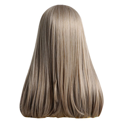

Gobestart Chemical Fiber Hair Wig Women Fashion Thin Bangs Long Straight Hair Wig