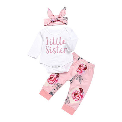 

Baby Girls Clothes Hot Autumn Baby Letter Romper Set Infant Newborn Baby Cotton Rose Jumpsuit For Girls