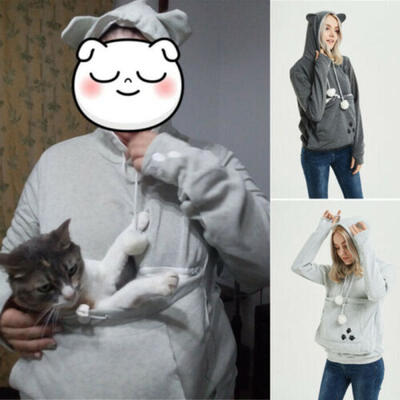 

UK Women Kids Matching Suit Pet Pocket Holder Carrier Coat Hoodie Sweatshirt