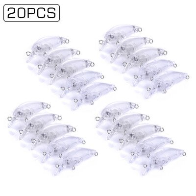 

20Pcs Blank Crankbait Unpainted Clear Hard Bait Fishing Lure Bodies Tackle 45CM