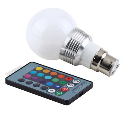 

3W b22 16 цветов RGB индикатор огня колба W / дистанционного управления 85-240v