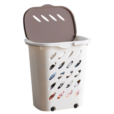 

JEKO&JEKO plastic basket rack with cover portable extra large laundry clothes dirty clothes storage basket clothes storage basket hamper 46LSWP-6274