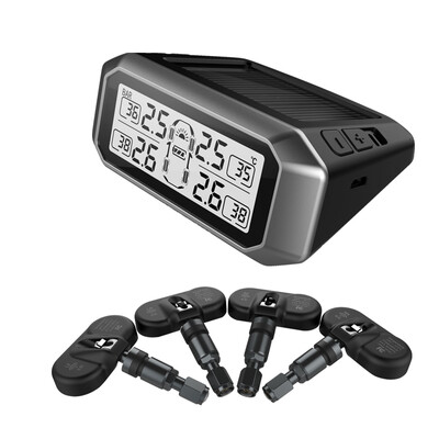 

LACHI Vehicle-specific wireless solar tire pressure monitoring alarm Car TPMS Tyre Pressure Monitoring System High-precision digital display Auto Security Alarm