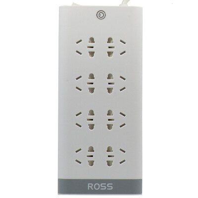 

ROSS W80 30 eight eight-hole multi-purpose child protection energy-saving fire socket plug-in board plug row plug line board drag line board switch socket full length of 3 meters