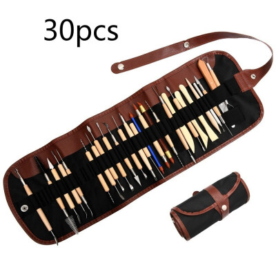 

30pcs Pottery Wood Sculpting Tools Clay Pottery Ceramic Art Craft Beginner Gift DIY Carving Ceramic Tool Set