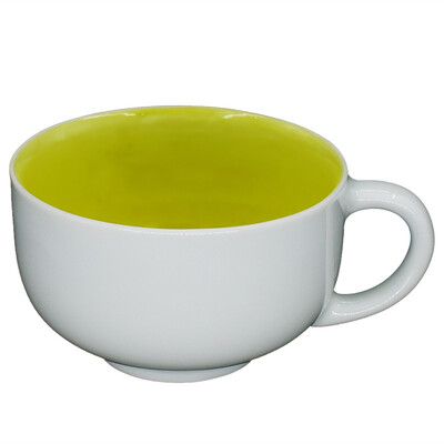 

A pot of coffee cups ceramic cups 250ml white porcelain firing candy series - yellow