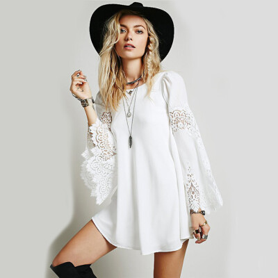 

Lovaru ™ Woman Summer 2015 White Lace Dress Plus Size dress summer style casual fashion mini dress