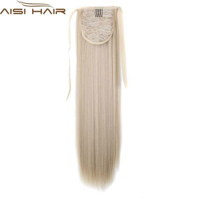 

22" Silky Straight 15 Colors Synthetic Hair Ribbon Drawstring Ponytail Pieces Extension