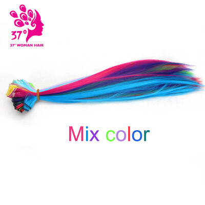 

Fashion hair extension for women Long Synthetic Clip In Extensions Straight Hair piece Party Highlight Punk Cosplay Colorful