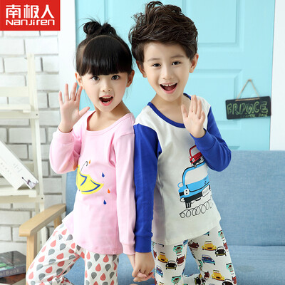 

Antarctic Nanjiren children&39s underwear boys&girls base base autumn clothes pants pajamas cotton wool suit cute animals 110