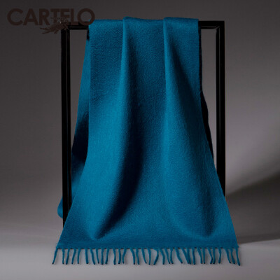 

Card Di Le Crocodile (CARTELO) cashmere scarf men simple winter fashion thick padded gift box CC57C12031 hole blue