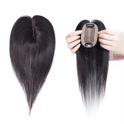 

Hair Toppers for Women Human Hair 100 Remy One Piece Clip in Toppers Extension Straight Real Mono Hair Piece for Thinning Hair