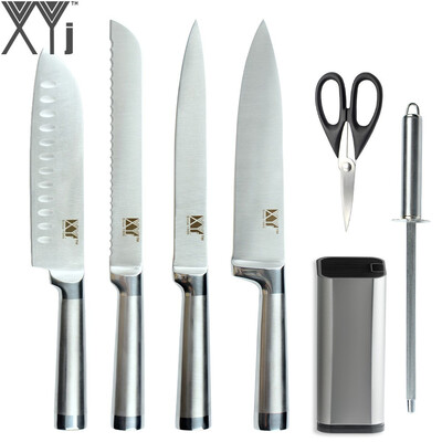 

XYj Brand High Quality Kitchen Stainless Steel Knives Knife Stand Sharpening Rod Scissor Durable Cooking Tools