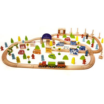 

Germany can be made to race Classic world wooden assembly rail puzzle children's toys three-dimensional spell insert rail train large gift set 4164