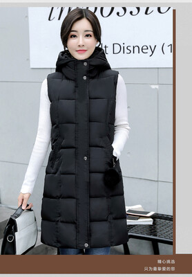 

Cotton vest female jacket 2017 autumn and winter new Korean version of the body in the long paragraph feather cotton mover vest