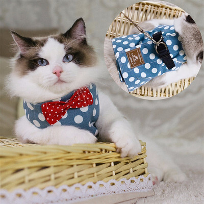 

Adjustable Cat Harness Bowtie cat Suit Leash
