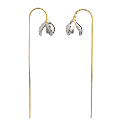 

Luo Linglong s925 sterling silver earrings earrings gold-plated magnolia earrings earrings simple retro high-end gifts